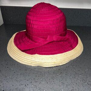 San Diego Hat Co Pink Wide Brim Ribbon Polyester OSFM Vacation Beach Outdoor
